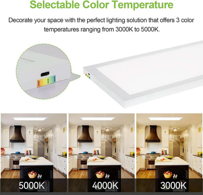 1X4 Ft LED Flat Panel Light 48W 4800 Lm Dimmable Selectable Color 2 Pack-2