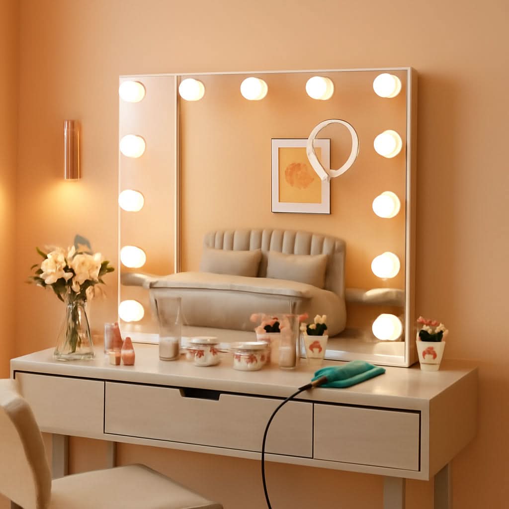 23 Inch Vanity Mirror with 15 Dimmable Lights and 10x Magnification-0