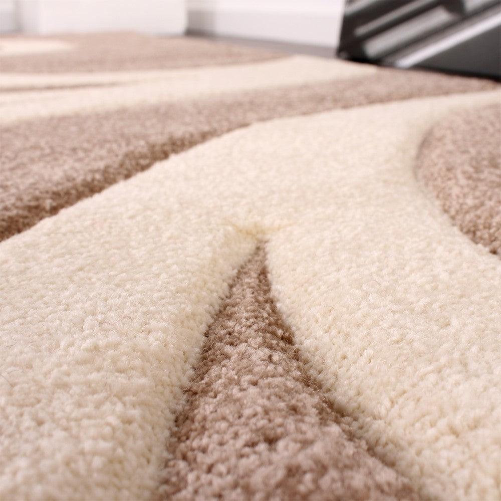 Lafleur Modern Floral Area Rug Beige Contour Cut 100% Polypropylene
