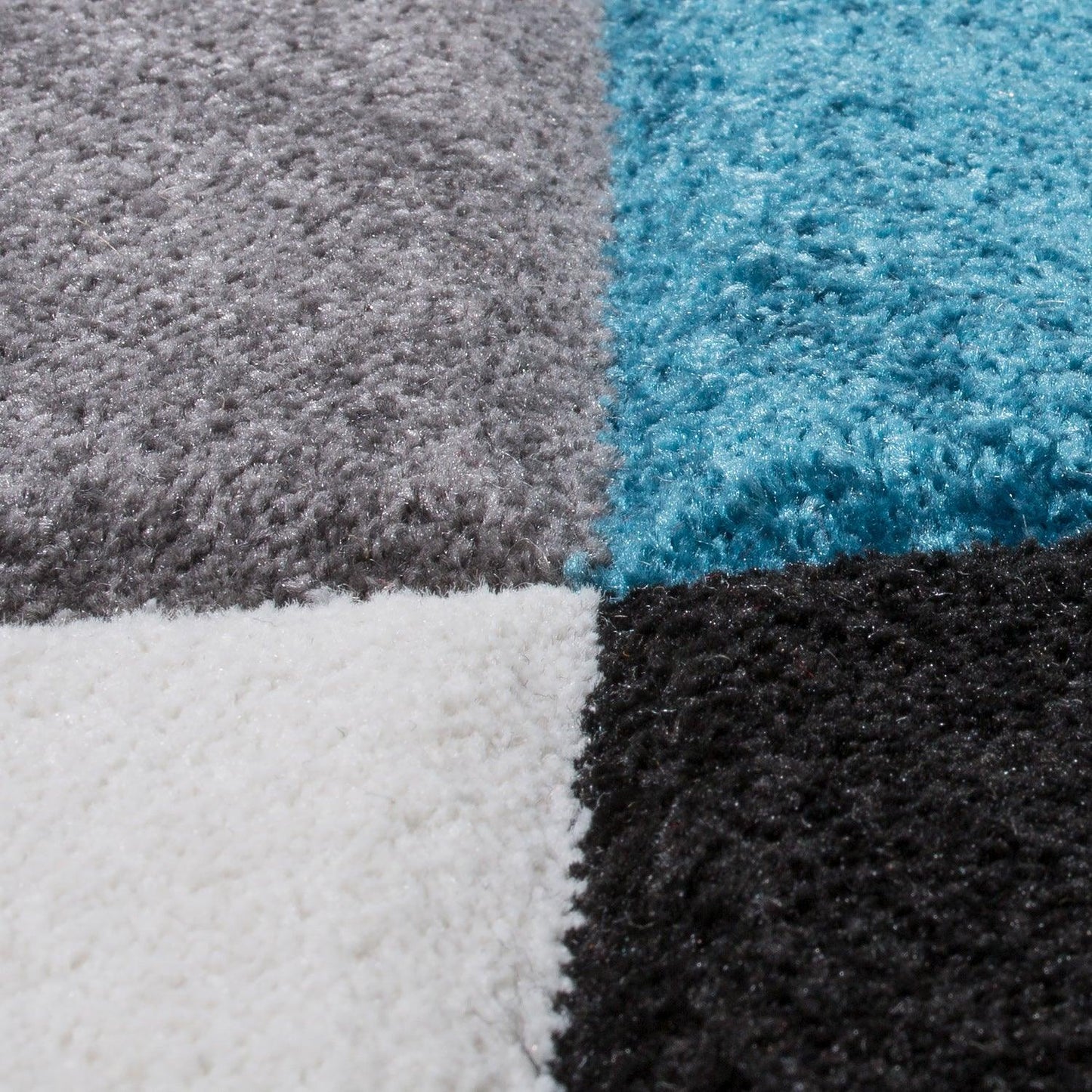 Area Rug Madeira Grey Blue Abstract Curved Pattern Durable Polypropylene