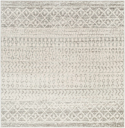 Patterned rug with geometric design in neutral colors