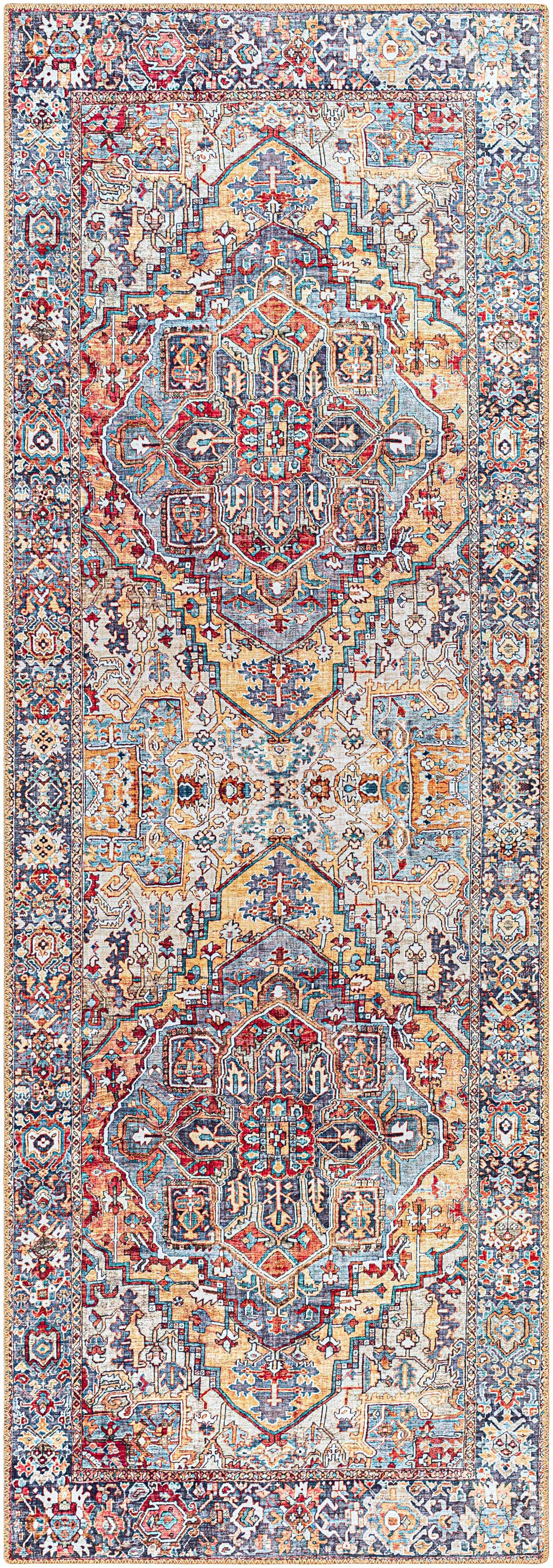 Neyland Iris Area Rug 2358 Machine Woven Polyester Traditional Medallion-5