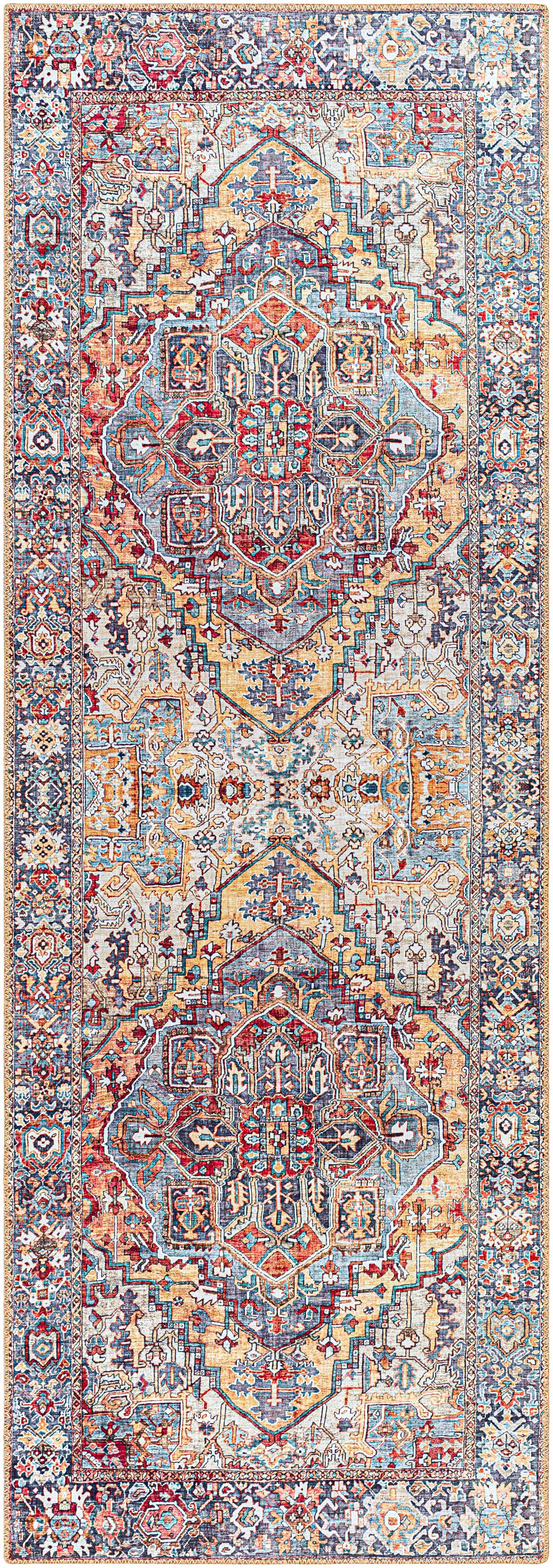 Neyland Iris Area Rug 2358 Machine Woven Polyester Traditional Medallion-5