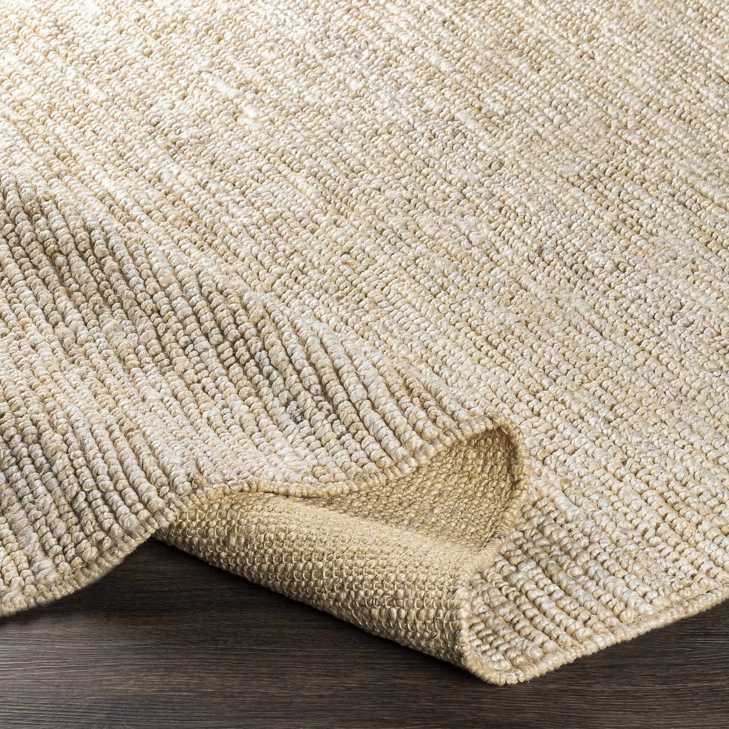 Glover Bleached Braided Jute Rug Ivory Hand Woven Medium Pile