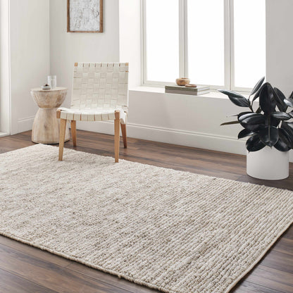 Glover Bleached Braided Jute Rug Ivory Hand Woven Medium Pile
