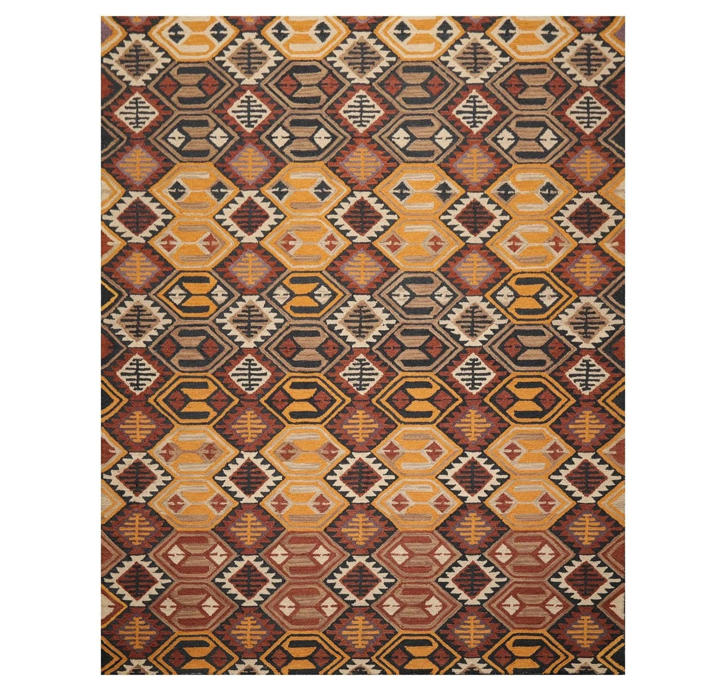 Handmade Multi Size 100% Wool Gold Traditional Oriental Area Rug-1