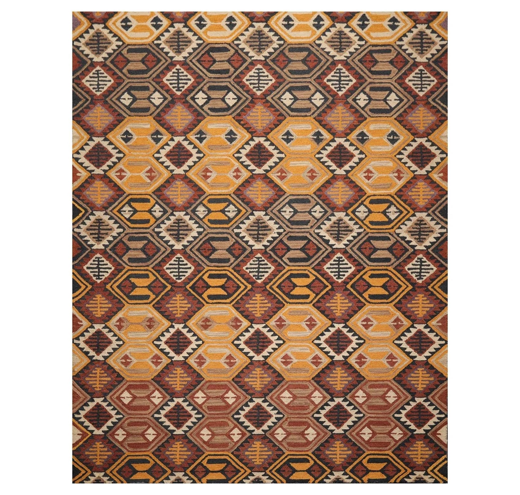 Handmade Multi Size 100% Wool Gold Traditional Oriental Area Rug-1