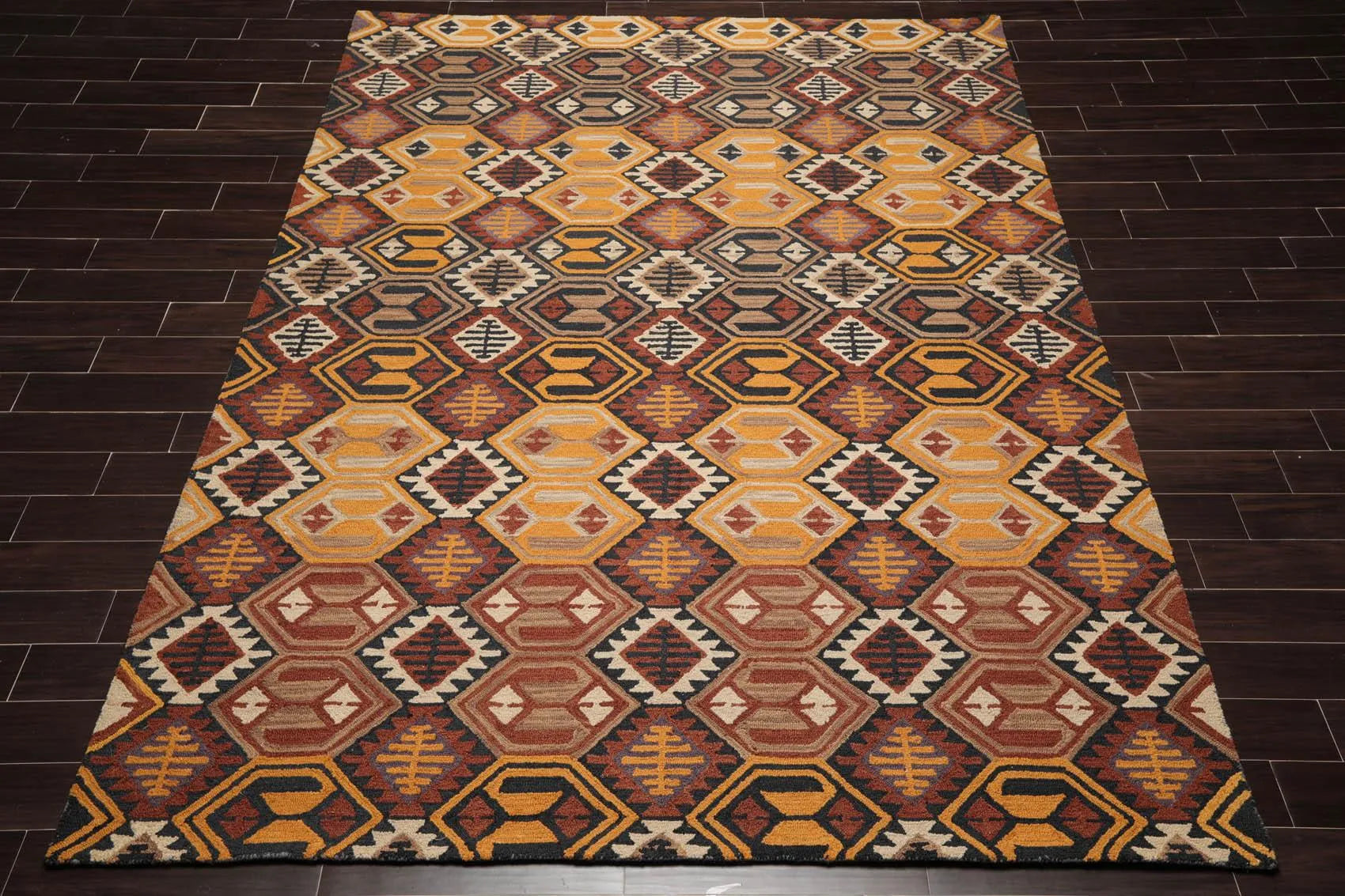 Handmade Multi Size 100% Wool Gold Traditional Oriental Area Rug-2