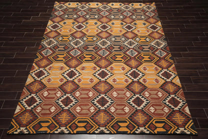 Handmade Multi Size 100% Wool Gold Traditional Oriental Area Rug-2