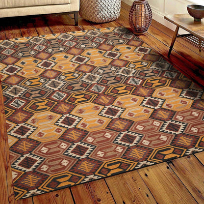 Handmade Multi Size 100% Wool Gold Traditional Oriental Area Rug-0
