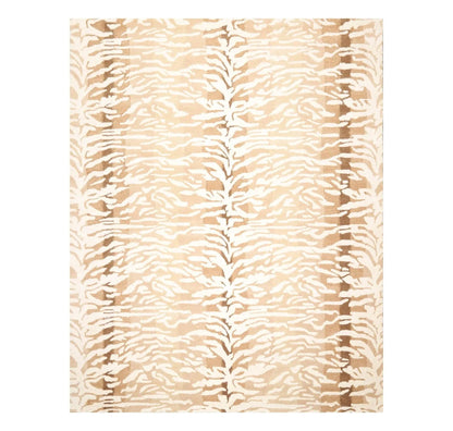 Handmade 100% Wool Tiger Print Area Rug Ivory Beige Multiple Sizes-1