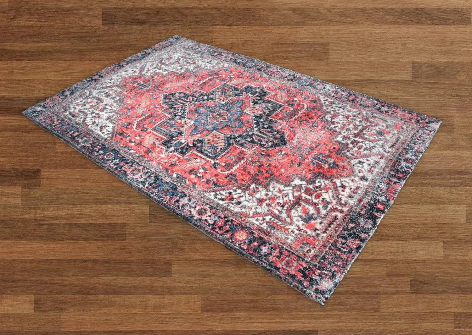 Multi Size Handmade Hand-Woven Traditional Oriental Area Rug Rust Ivory-2