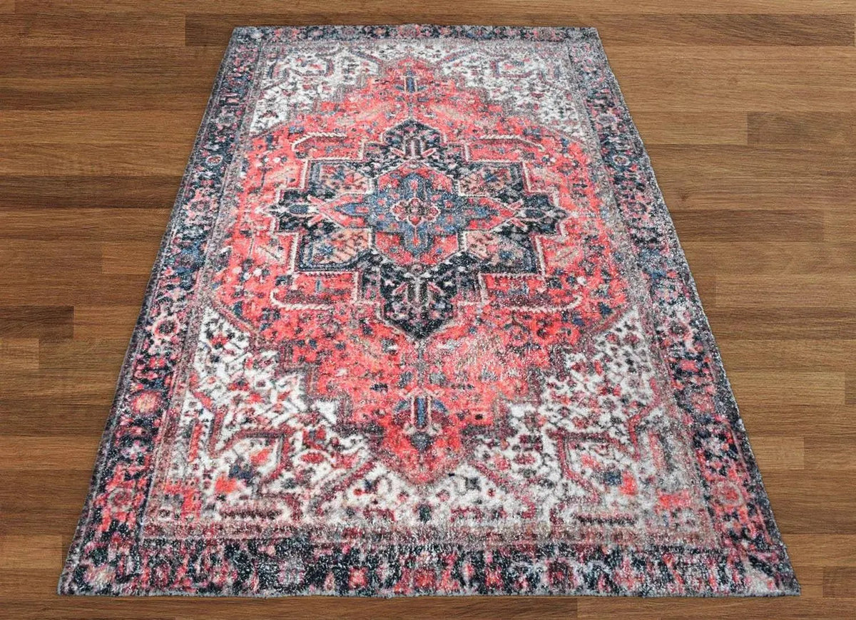 Multi Size Handmade Hand-Woven Traditional Oriental Area Rug Rust Ivory-3
