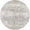 Round area rug with a textured pattern on a white background