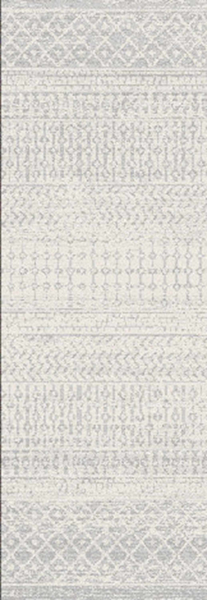 Constantin Gray Area Rug Moroccan Trellis Pattern Light Gray White