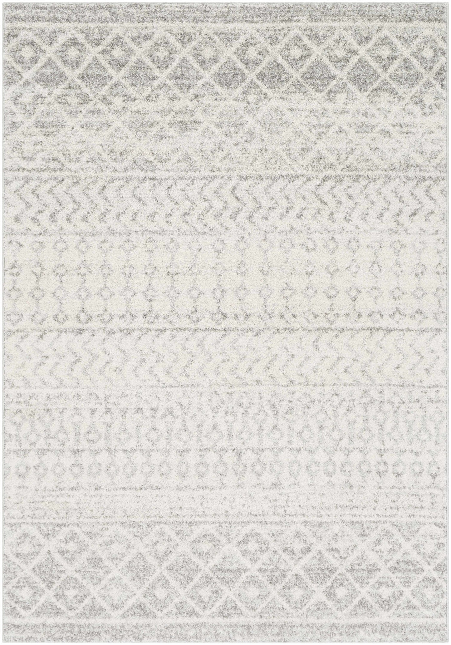 Constantin Gray Area Rug Moroccan Trellis Pattern Light Gray White