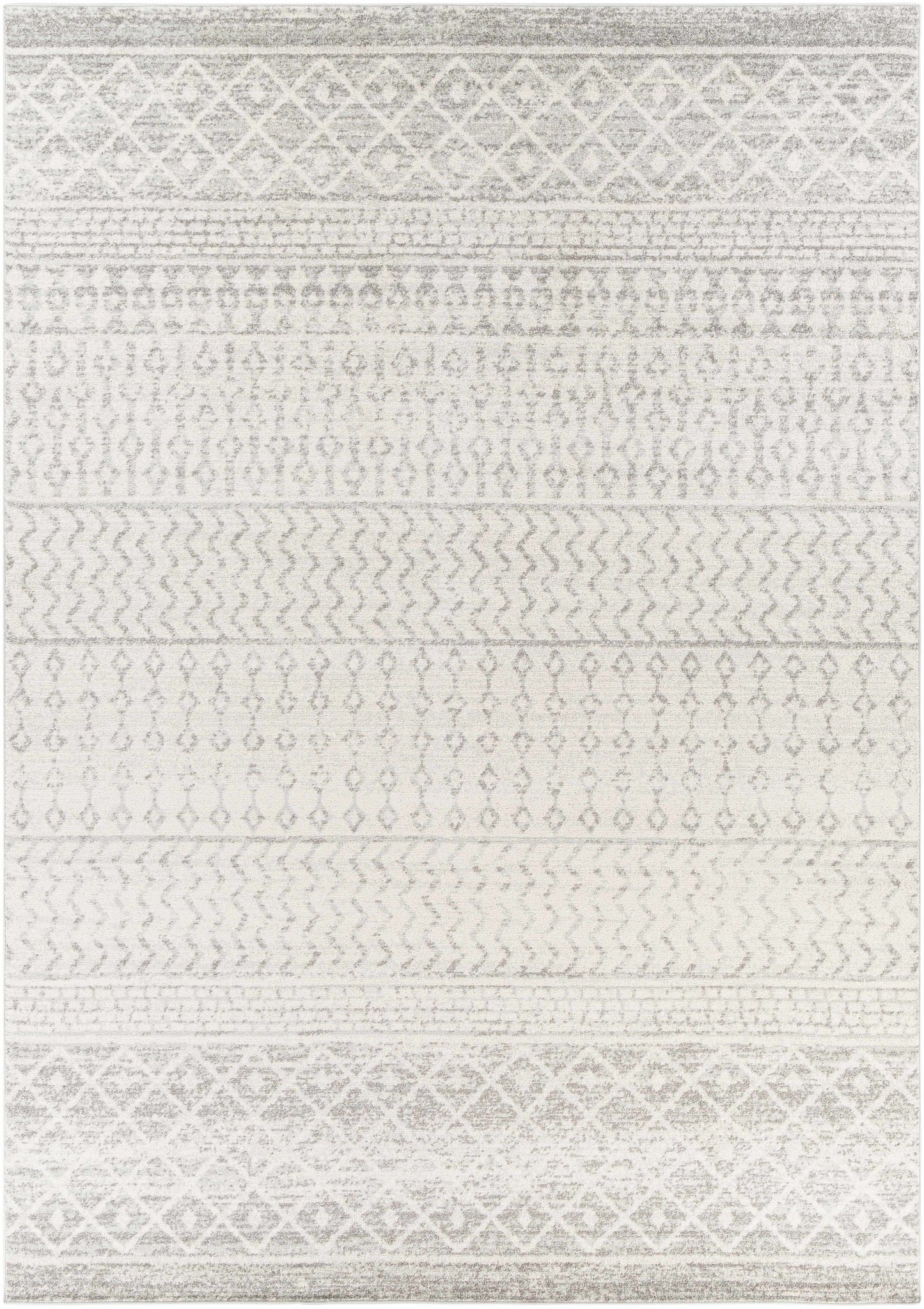 Constantin Gray Area Rug Moroccan Trellis Pattern Light Gray White