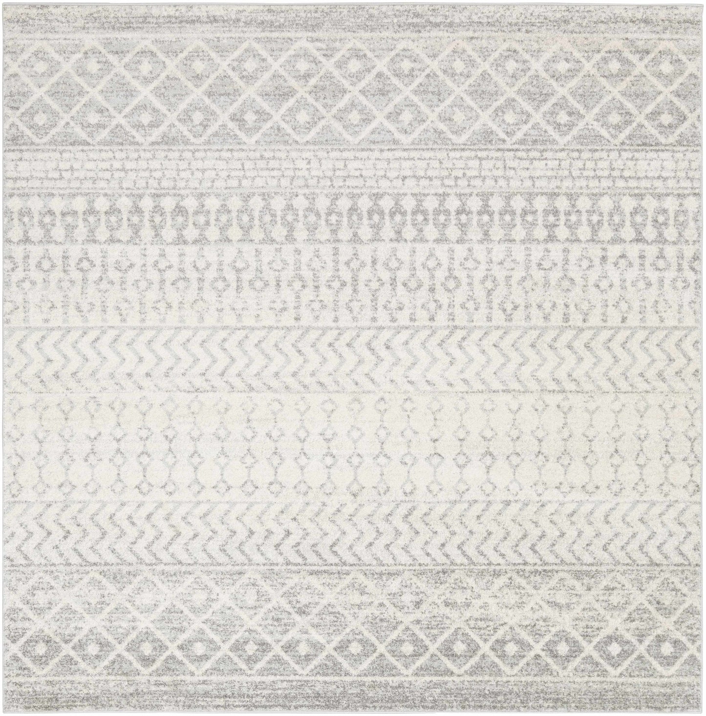 Constantin Gray Area Rug Moroccan Trellis Pattern Light Gray White