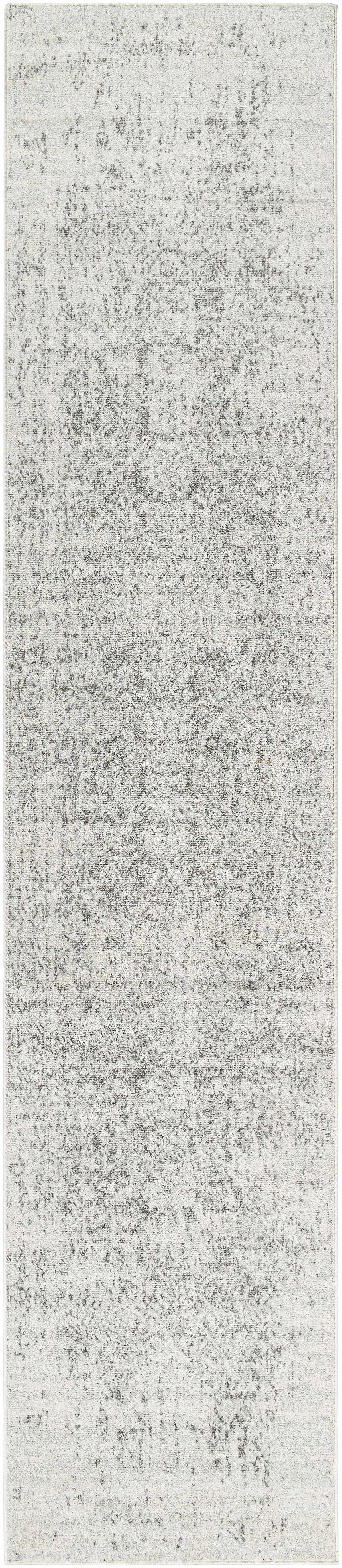 Long, narrow gray textured rug