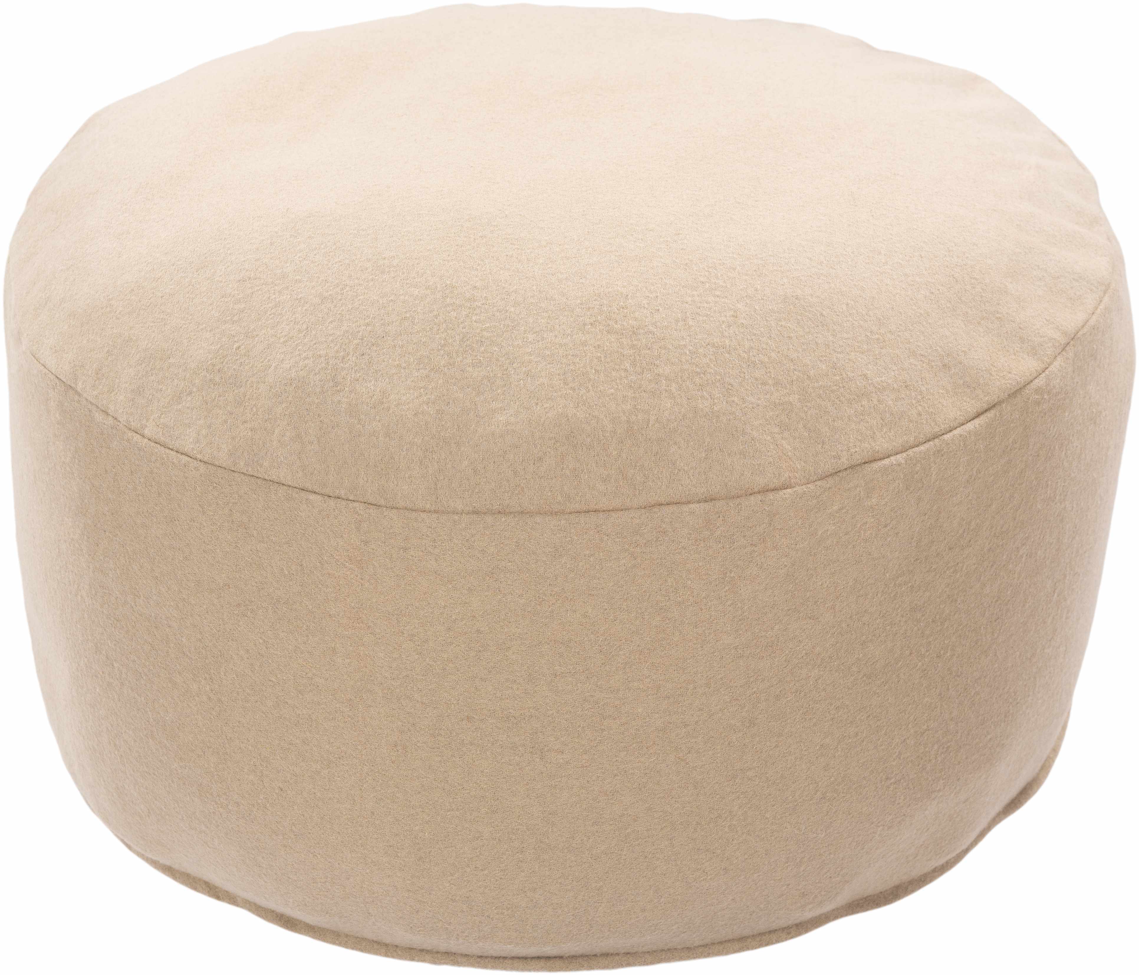 Beige ottoman on a white background