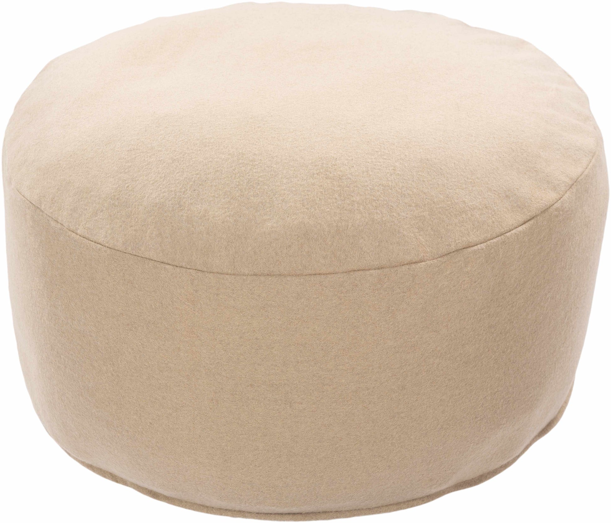 Beige ottoman on a white background