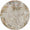 Round area rug with a textured pattern on a white background