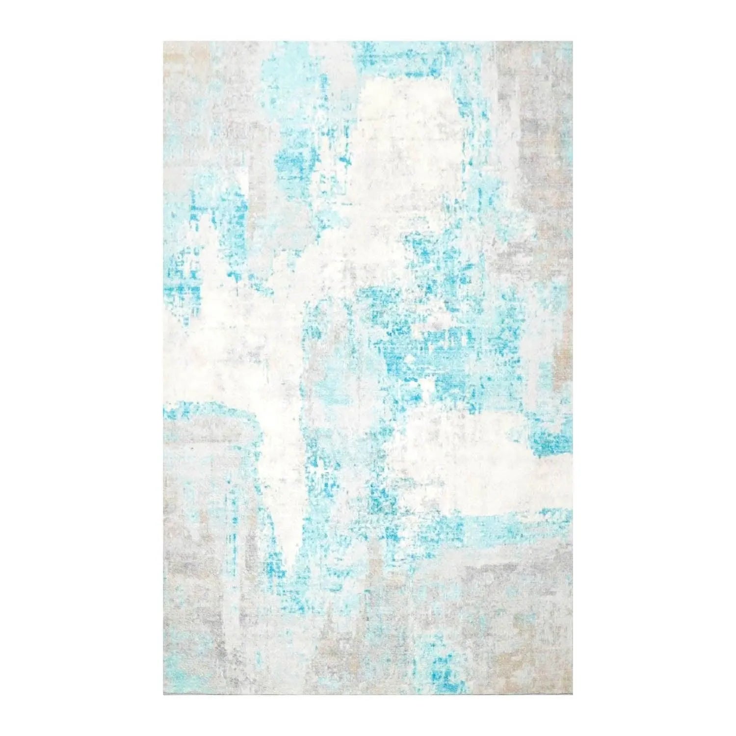 Abstract art piece with blue and white colors on a textured background