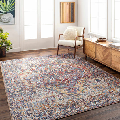 Neyland Iris Area Rug 2358 Machine Woven Polyester Traditional Medallion-2