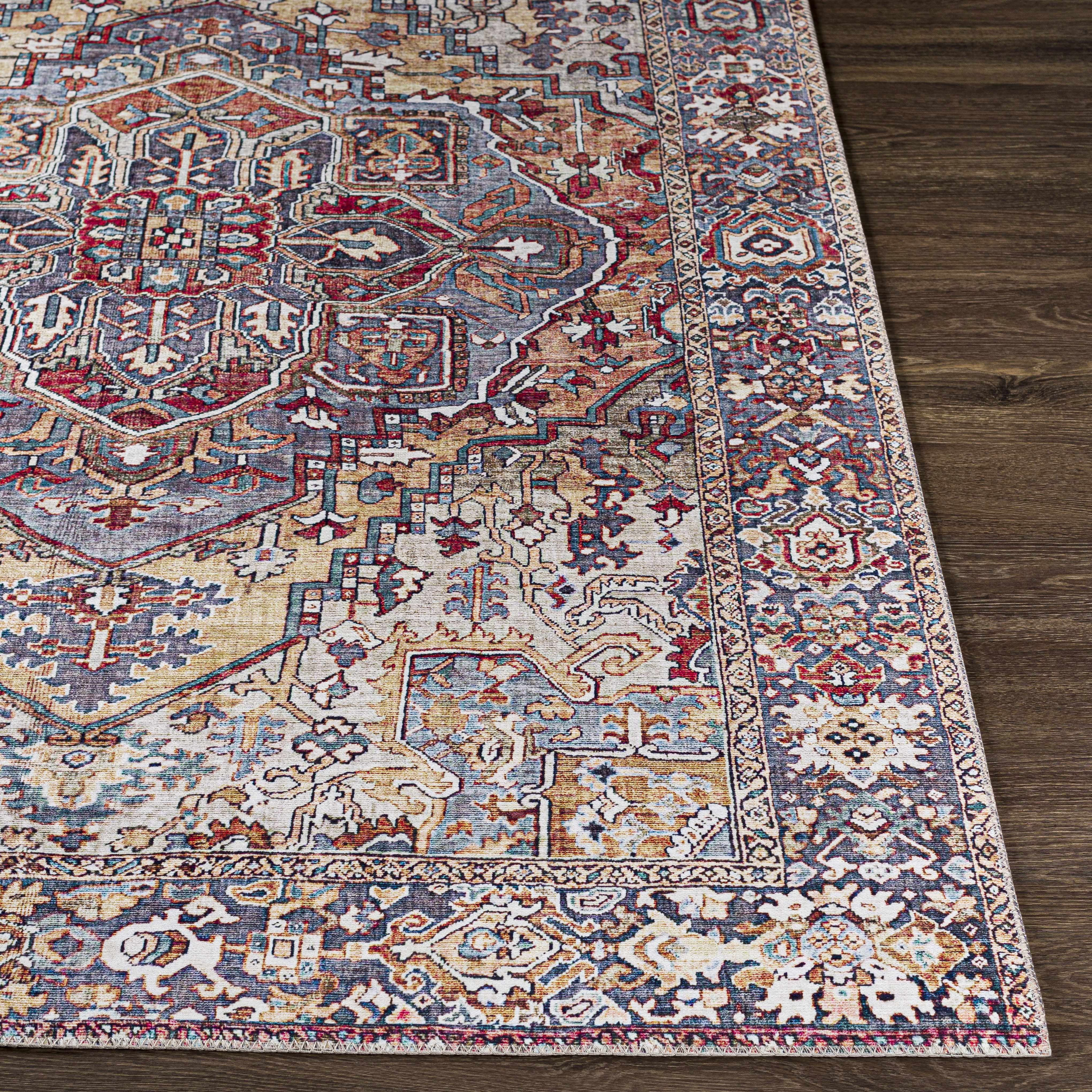 Neyland Iris Area Rug 2358 Machine Woven Polyester Traditional Medallion-3