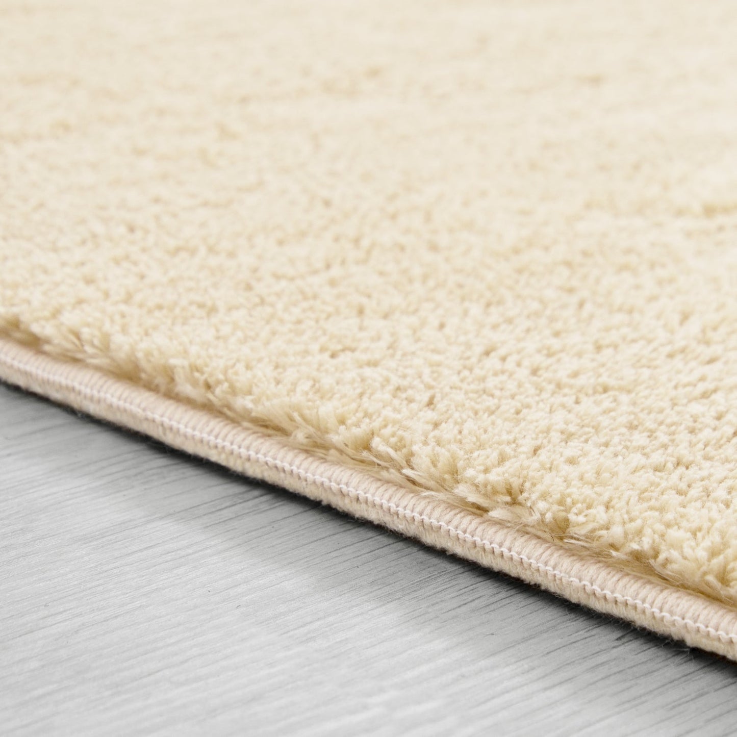 Soft Beige Area Rug 100% Polyester Washable Anti-Slip Backing