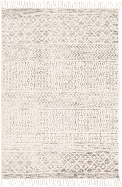 Valyermo Beige Hand Woven Cotton Rug Bohemian Transitional India