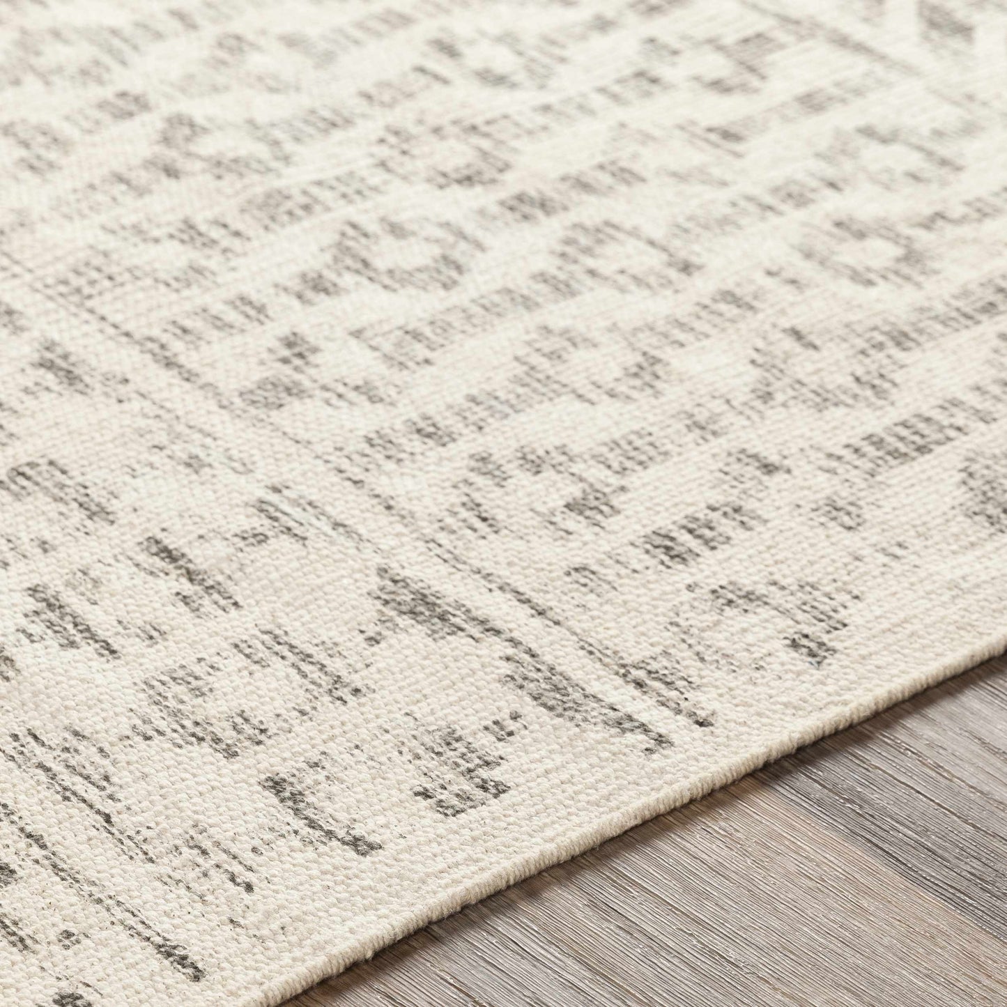 Valyermo Beige Hand Woven Cotton Rug Bohemian Transitional India
